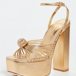 Larroude Valerie platform sandals, gold